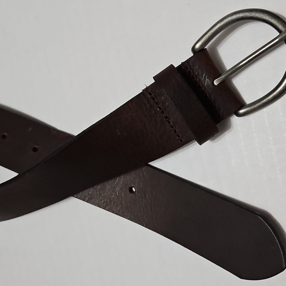 Eddie Bauer Classic Wide Jean Men's Dark Brown Leather Belt Size XS